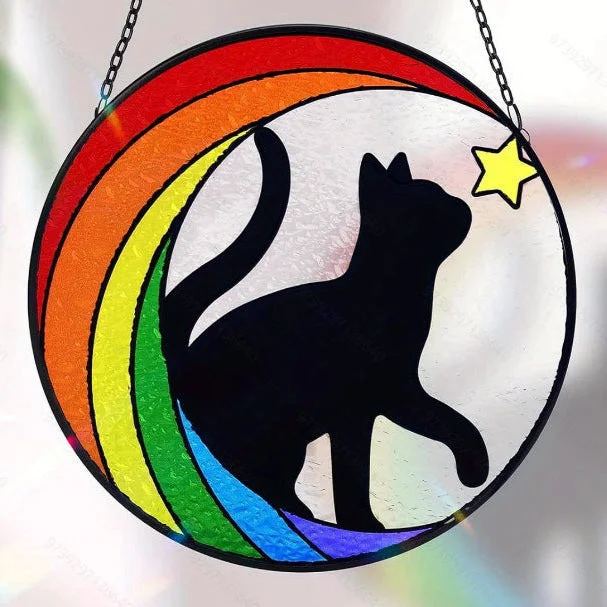 Black Cat - Suncatcher Hanging Ornament WH013