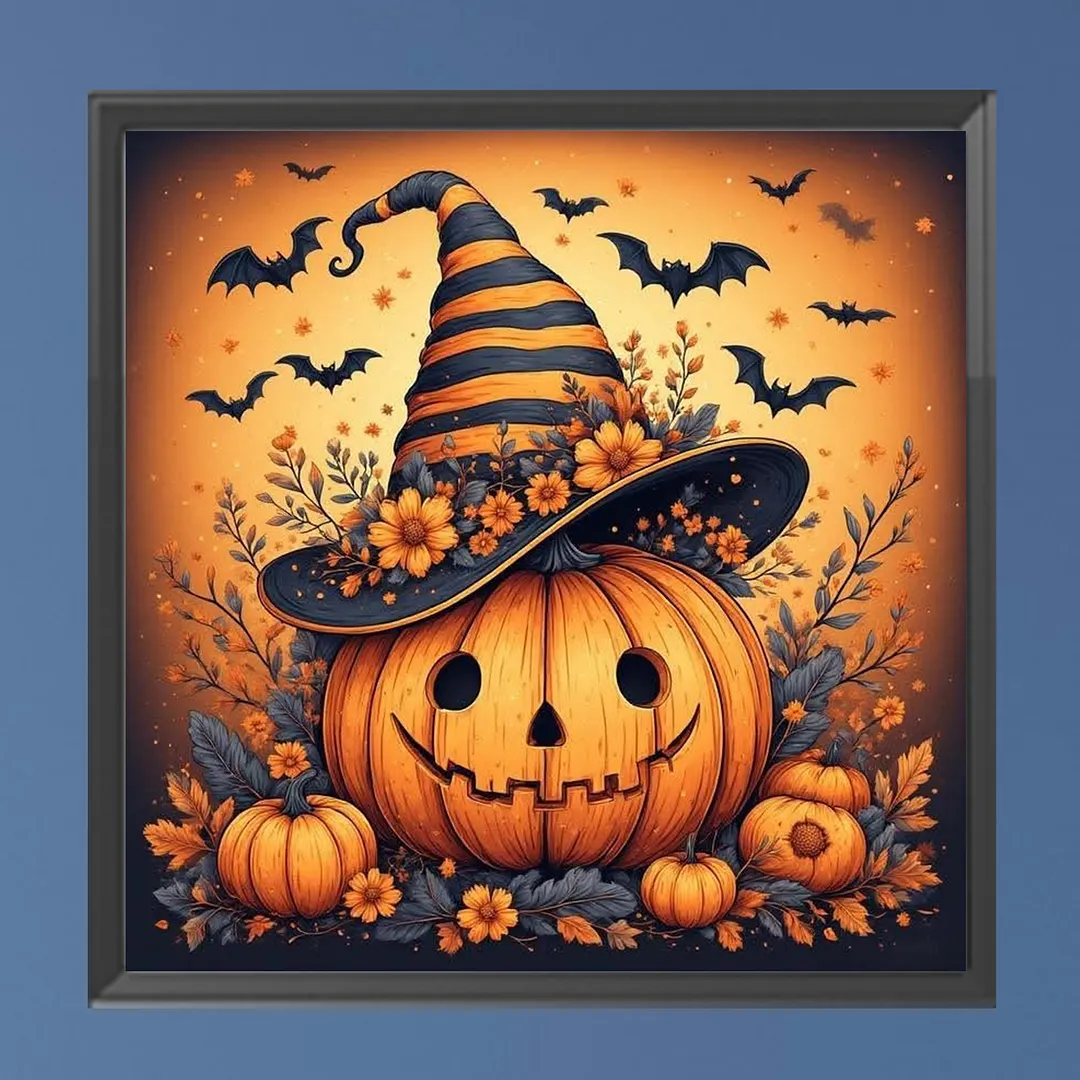 Halloween A Full DIY 5D Square Drill Diamond Dots Paintings Picture Arts Craft 13.78x13.78Inch Crystal Art Paint by Diamond Diamond Crystal Rhinestones Painting Kits for Adults Beginner Home Wall Deco