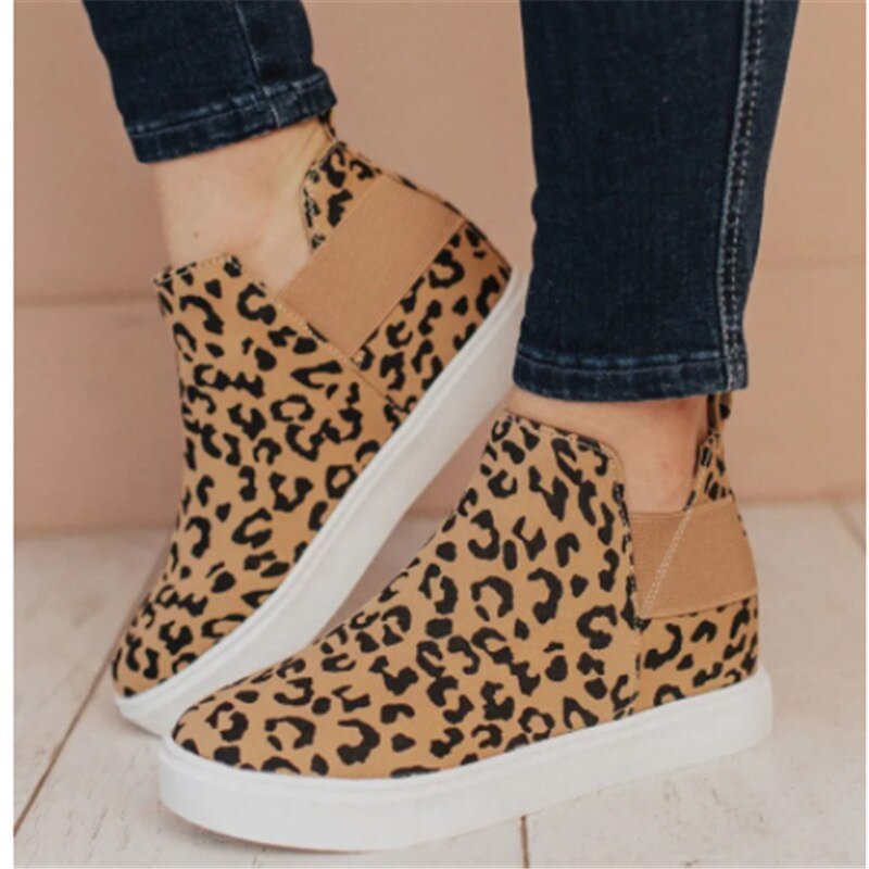 Women's Shoes 2021 Trendy Leopard Non Slip Lazy Shoes Plus Size Flats Women Elastic Band Casual Shoes Loafers Zapatos De Mujer