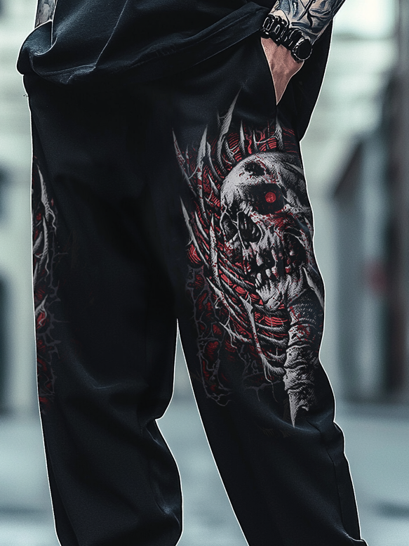 Art Print Track Pants Satanic Devil Blood Skull Totem Unisex Casual Sweatpants