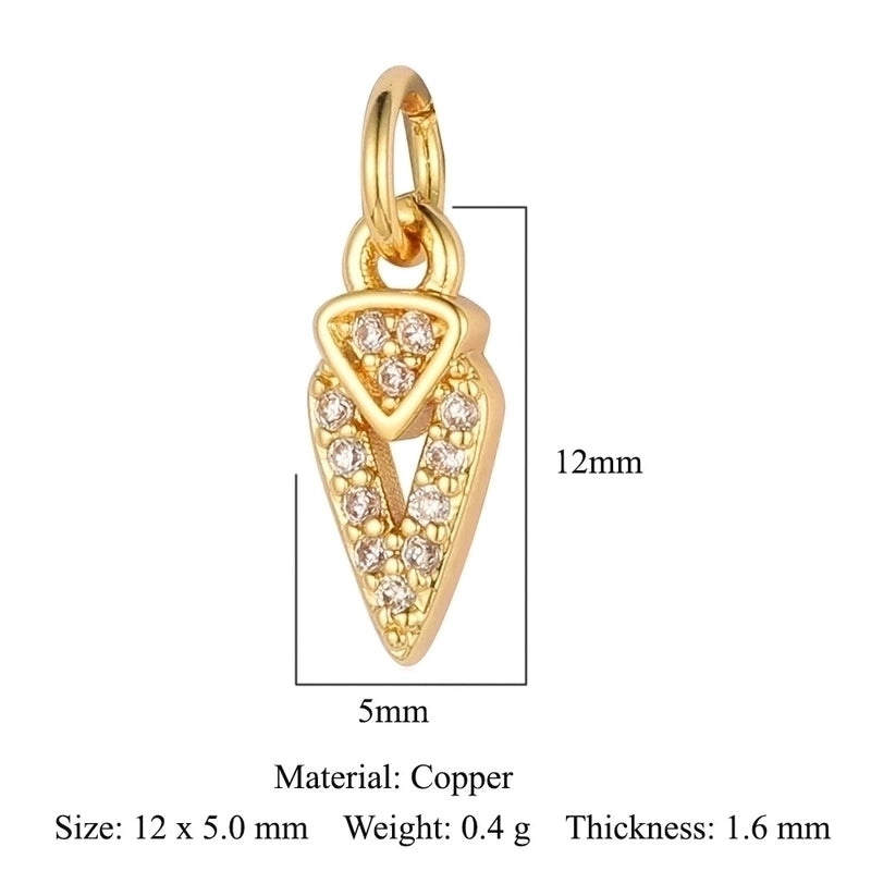 3 Pieces Retro Palm Crown Copper Plating Inlay Zircon 18k Gold Plated Charms Jewelry Accessories
