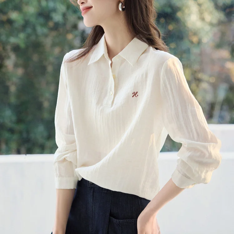 Athvotar Athvotar Temperament With Light And Thin Long-Sleeved Casual Shirts In The Spring Of 2025 New Basic Classic Commuter Shirts To Reduce The Age And Thin