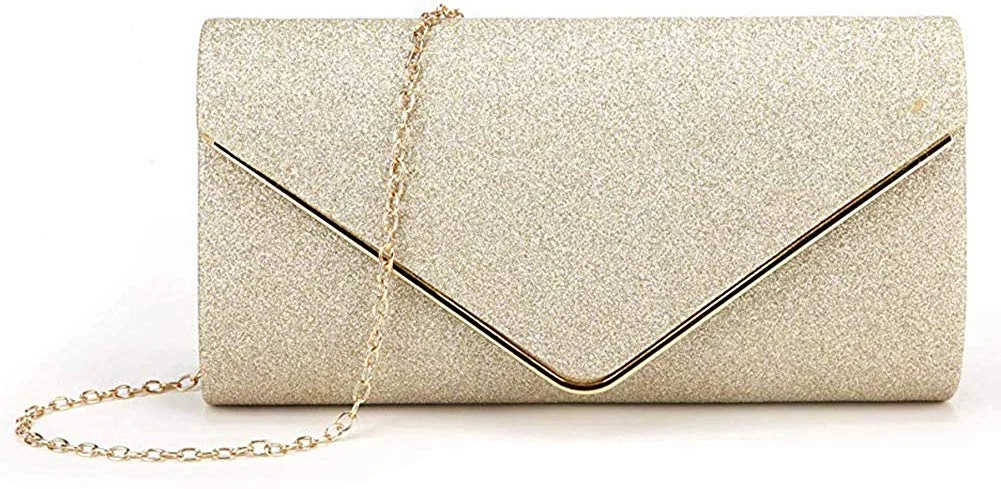 Evening Bag for Women Prom Sparkling Handbag With Detachable Chain for Wedding and Party