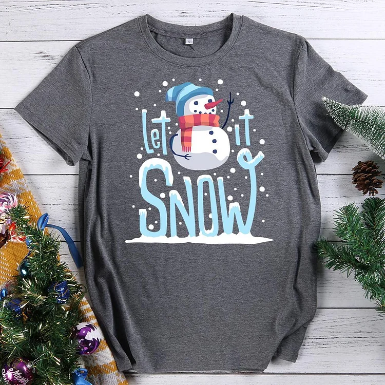 Christmas Snowman Let it Snow T-Shirt-613284-Annaletters