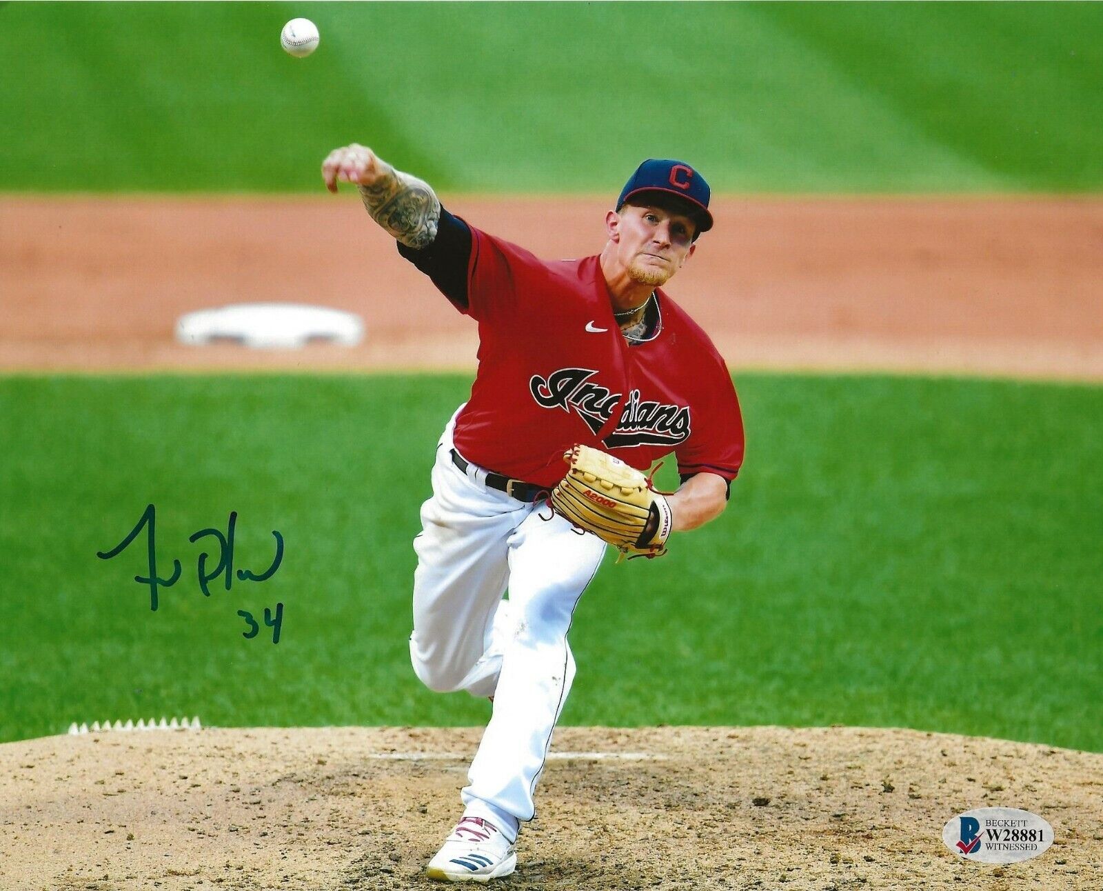 Zach Plesac signed Cleveland Indians 8x10 Photo Poster painting #5 Beckett Witnessed