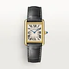 TANK LOUIS CARTIER WATCH Large model, quartz movement, 18K yellow gold, leather