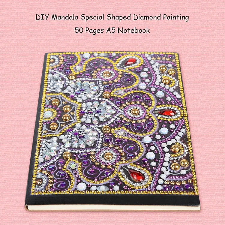 DIY Mandala Special Shaped Diamond Painting 50 Pages A5 Notepad Notebook