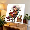 Framed Wine Time Grandma-Paint by Numbers Acrylic Painting 35*35CM With Color Box 5ML(24Colors)