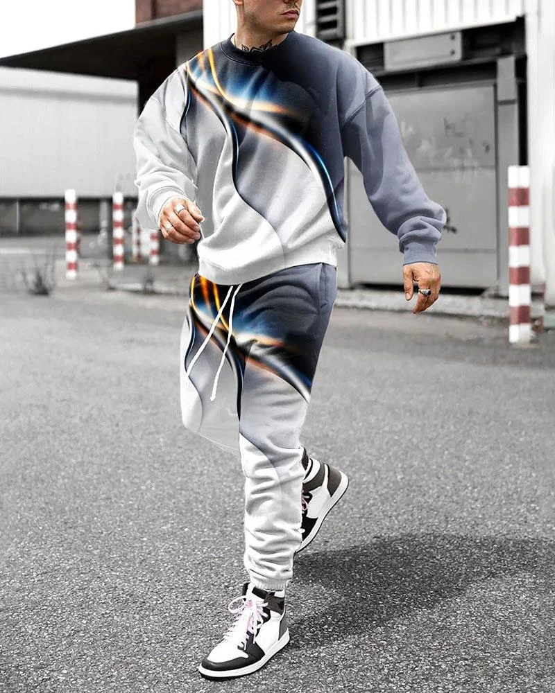 men's print Hoodies suits