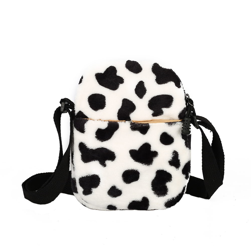 

Cow Pattern Plush Shoulder Bag Autumn Winter Crossbody Pouch, Large, 501 Original