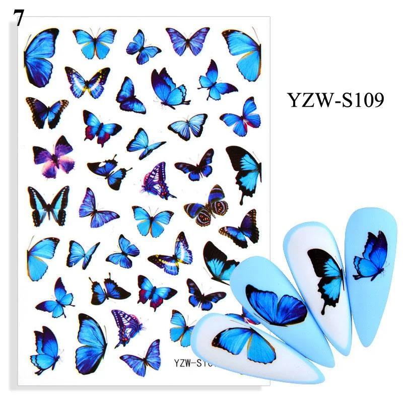 1 Sheet Human Face Nail Stickers And Decals 2021 Nail Art Decorations Set Geometric Pattern Dried Flowers Sliders For Nails Art-Nail Inspo