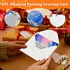 12pcs Snow Animals DIY Diamond Painting Greeting Cards with Envelopes