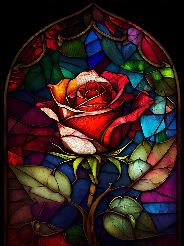 Glass Art - Flowers 11CT Stamped Cross Stitch 50*60CM