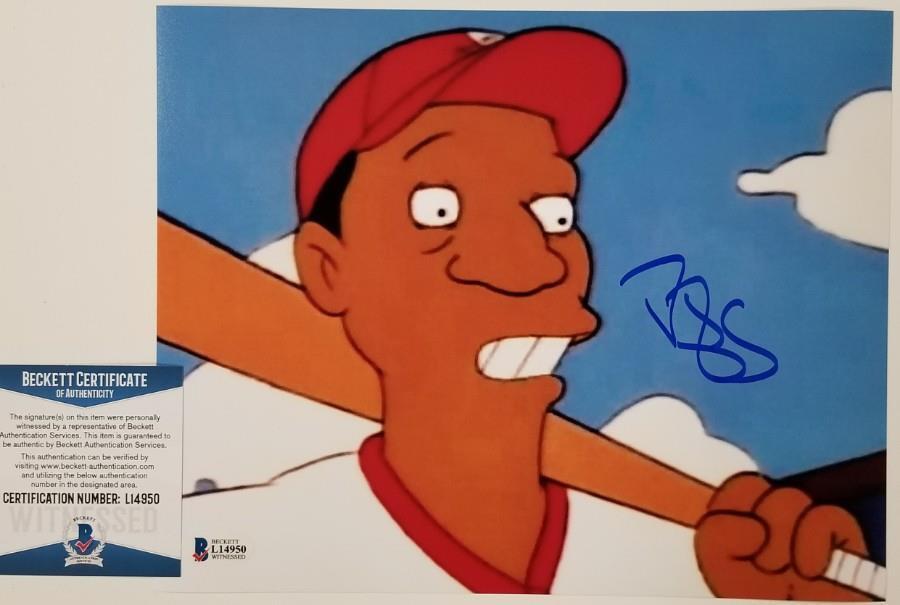 Darryl Strawberry signed The Simpsons 8x10 Photo Poster painting Mets ~Beckett Witnessed BAS COA