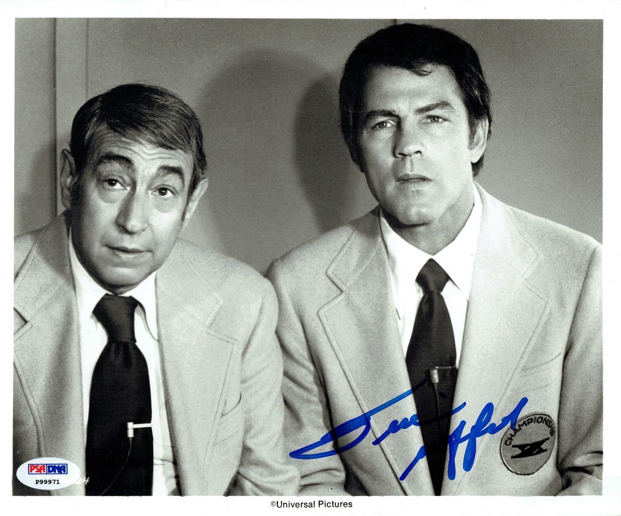 Frank Gifford Signed Authentic 8x10 Photo Poster painting w/ Howard Cosell (PSA/DNA) #P99971