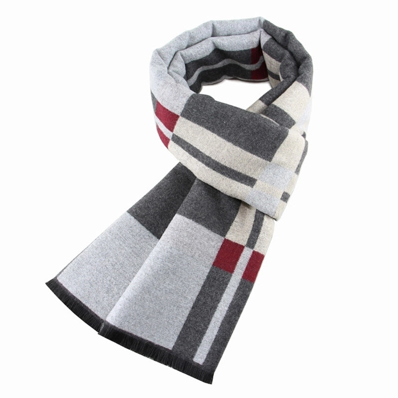 Unisex Minimalist Stripe Imitation Cashmere Tassel Scarf
