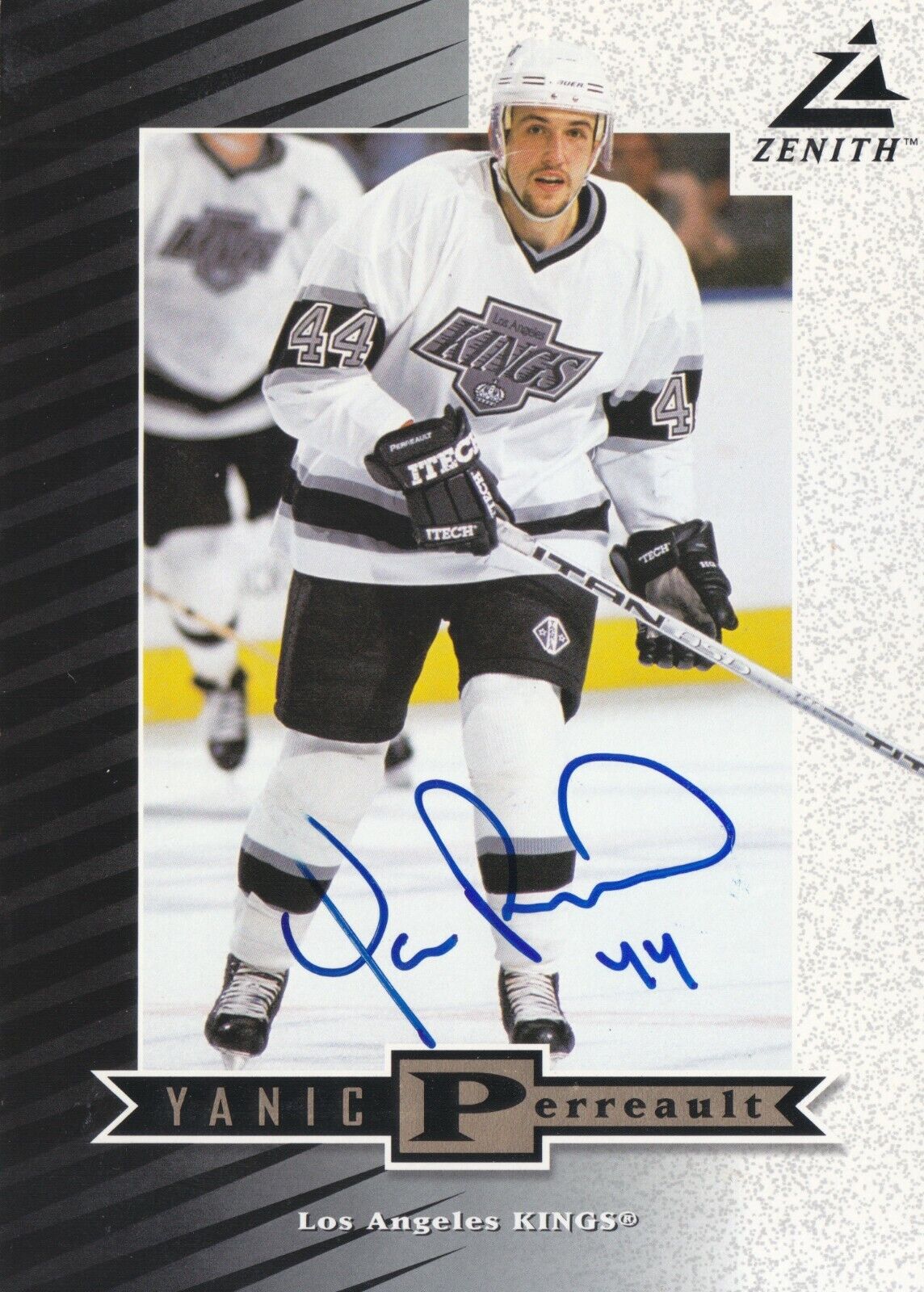 Yanic Perreault Autograph 97-98 Zenith 5 X 7 Los Angeles Kings Card Canadiens