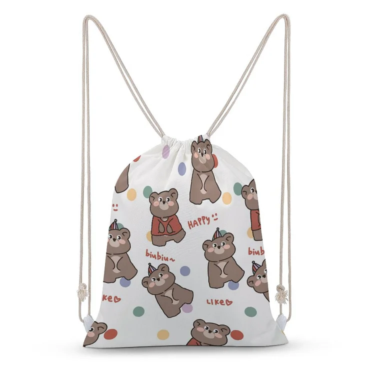 Canvas Double Shoulder Bag Lovely Bear  customized, personalized, gift