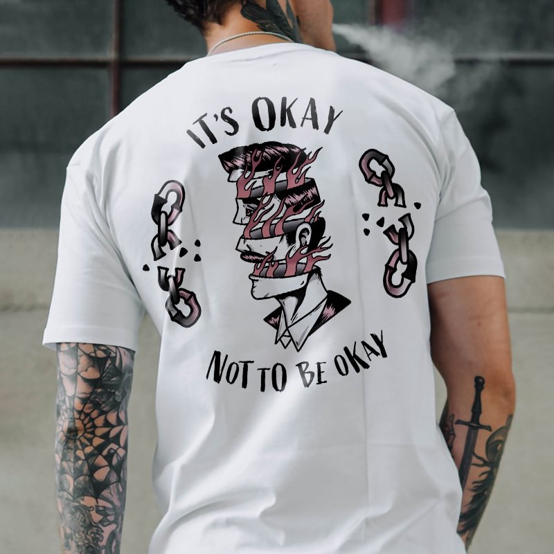 It’s Okay Not To Be Okay Broken Man Print T-shirt - Krazyskull