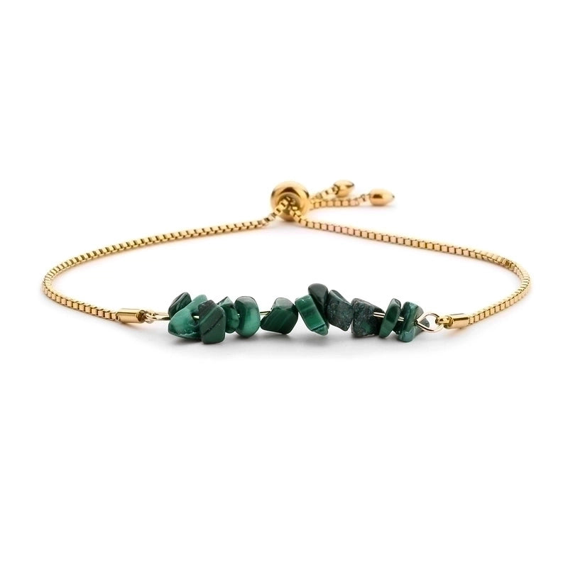 Casual Irregular Stainless Steel Natural Stone Bracelets In Bulk