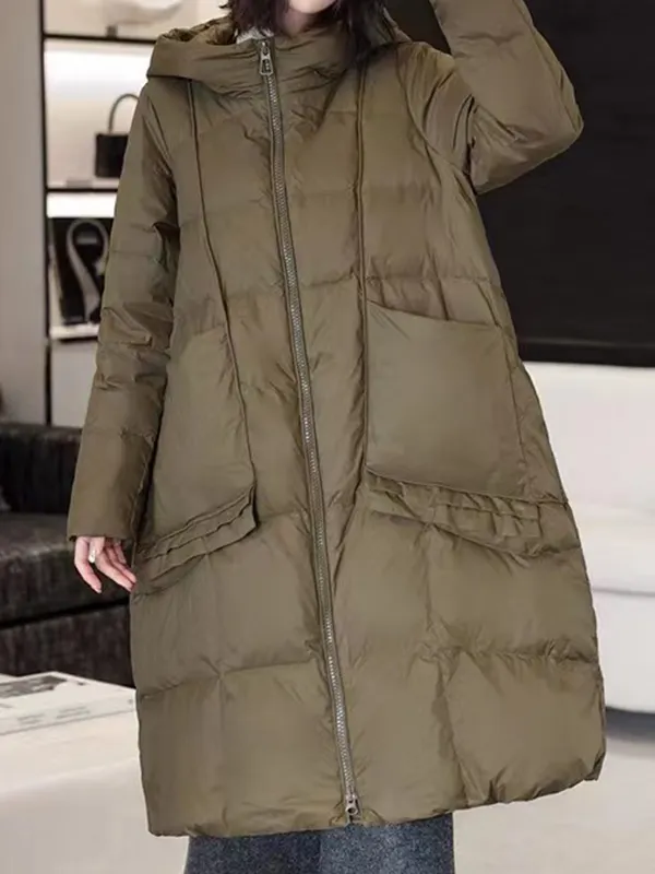 Solid Color Short Loose Down Jacket main image 0