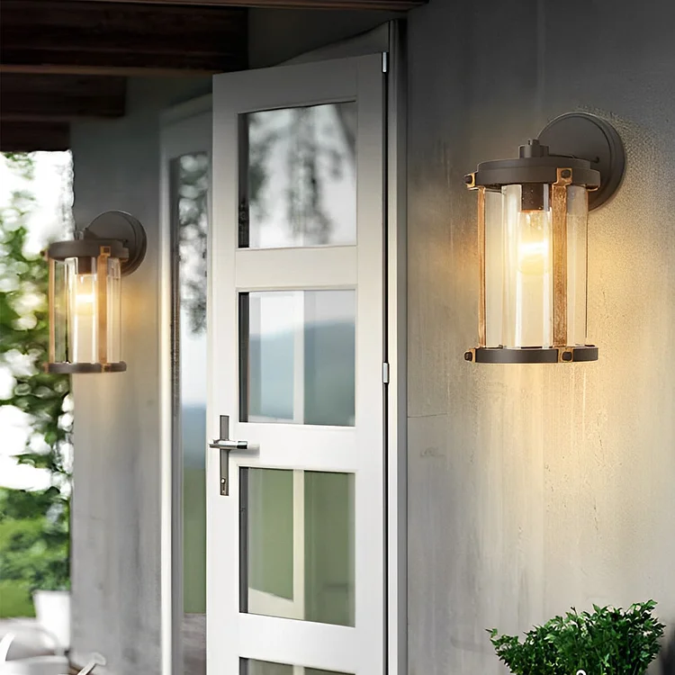 Vintage Waterproof Glass Black Industrial Style Outdoor Wall Sconces Lighting - Appledas