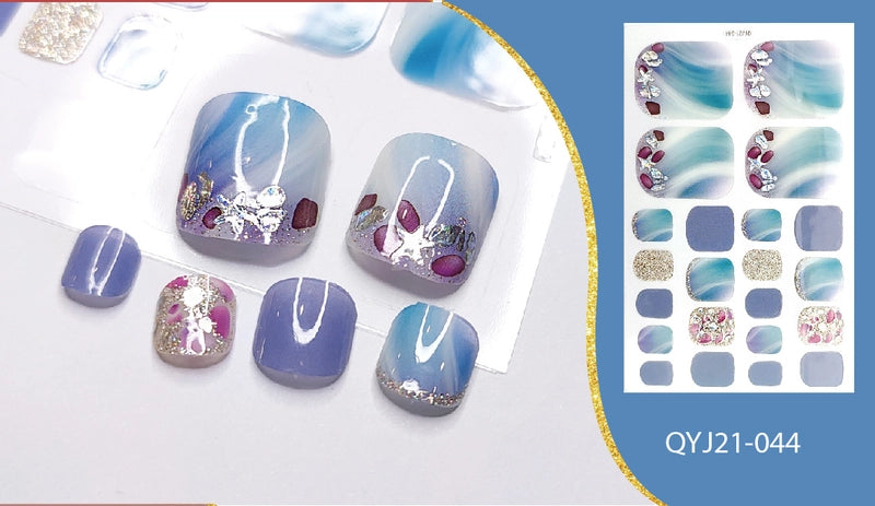 Explosions Foot Nail Stickers Summer Toenail Stickers Bronzing Imitation Diamond Nail Stickers Waterproof Foot Stickers