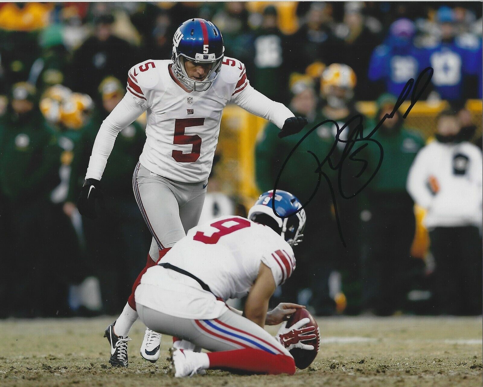 Signed 8x10 ROBBIE GOULD New York Giants Autographed Photo Poster painting - w/COA