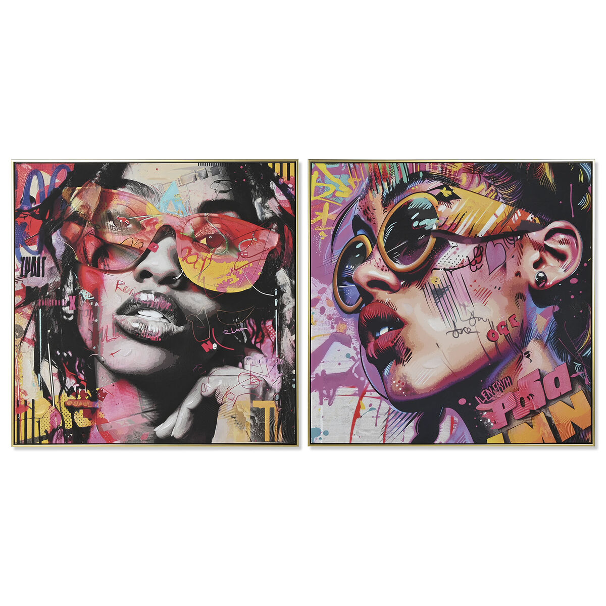 Canvas Home ESPRIT polystyrene Canvas 80 x 3,5 x 80 cm