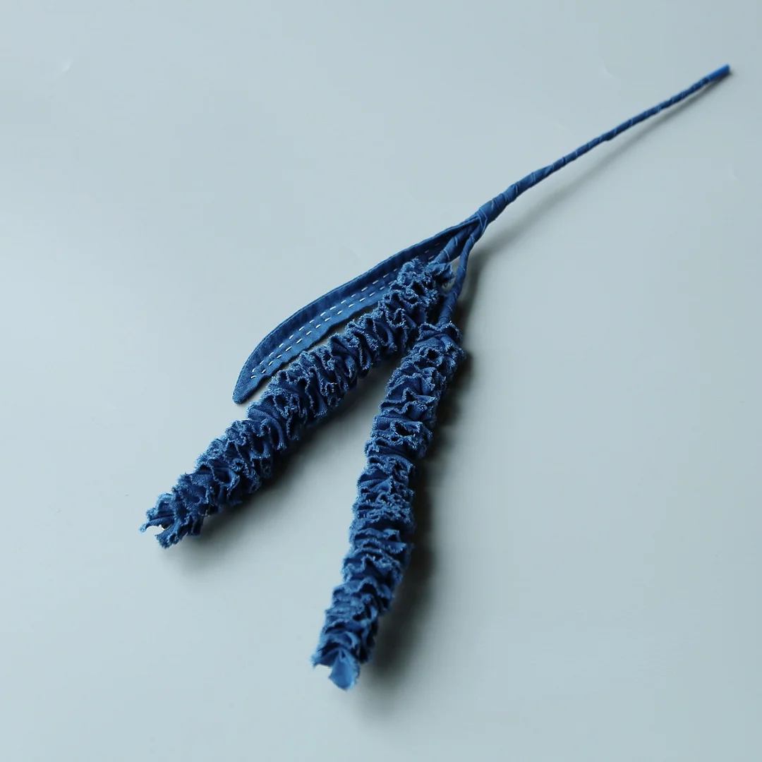 Handmade Indigo Dyed Cotton Lavender Handmade Fabric Home Decoration Artificial Flower
