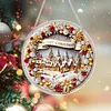 Christmas Snowy Landscape Acrylic DIY Diamond Painting Hanging Pendant