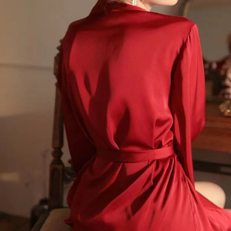 Brownm New Home Net Red Pyjale Sex Dress Sex Suit Deep V Sexy Lace Perspective Sling With Pajamas Open Fork Woman Seduction Summer