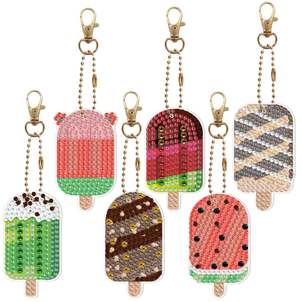 

6pcs Ice Cream Double Sided - 5D DIY Craft Keychain, 501 Original