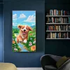 Diamond Painting-DIY Full Round Drill Dog Running on Grass(40x70cm)