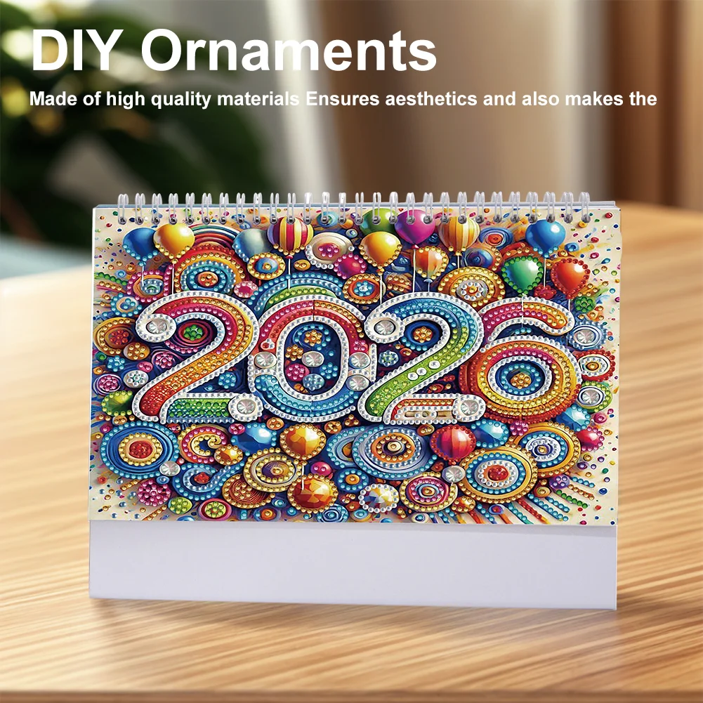 2026 Calendar Diamond Painting Kit DIY Diamond Art Desk Calendar for Home Office