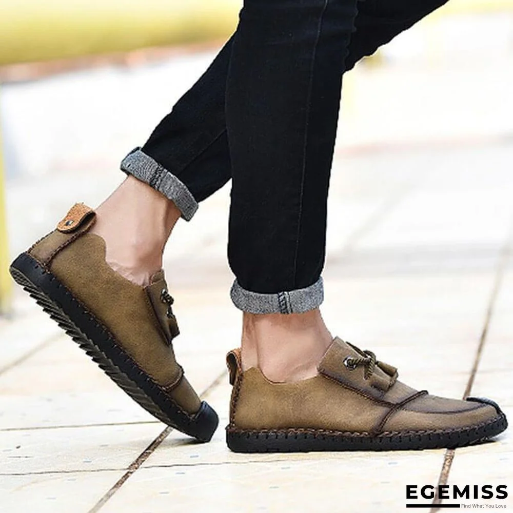 Men's Fashion Business Spliced Laced Casual Leather Shoes | EGEMISS