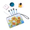 Diamond Painting Sunflower Single Side PU Cosmetic Bag Ladies Clutch