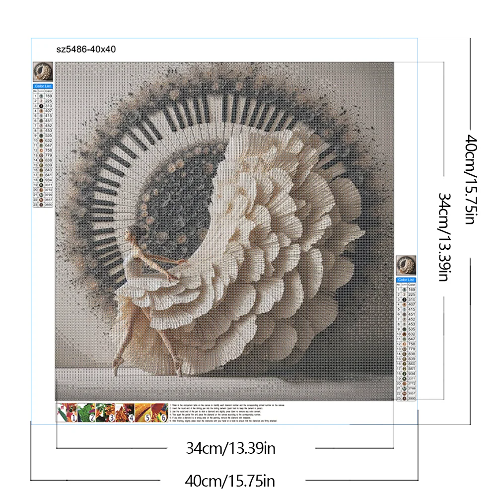 Diamond Painting - Full Round Drill - Piano Girl(Canvas|40*40cm)