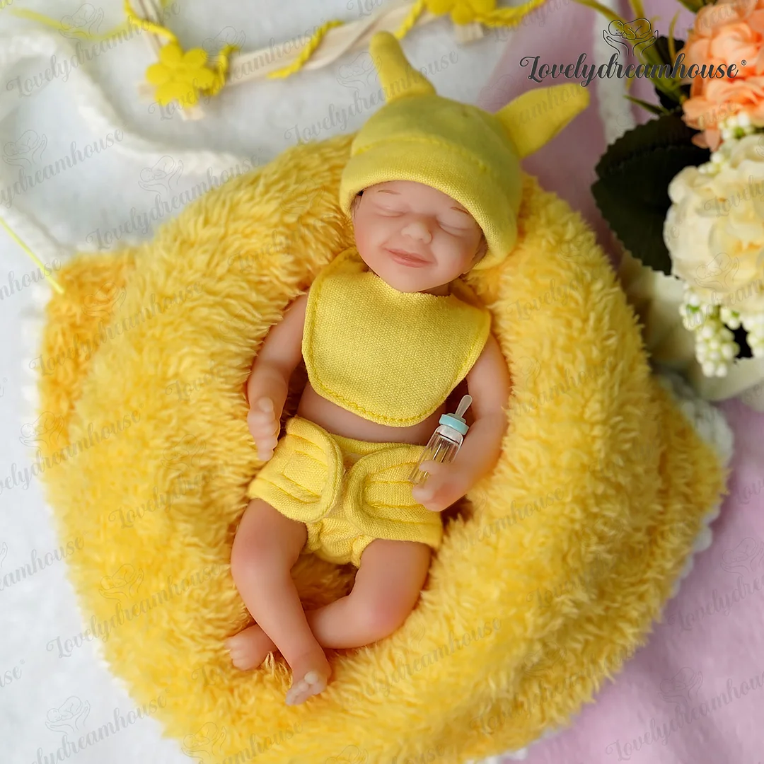 Miniature 6'' Deborah Reallife Cute Newborn Reborn 100% Silicone Baby Doll Girl -Creativegiftss® - [product_tag] RSAJ-Creativegiftss®