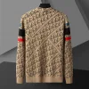 V-neck colorblock letter jacquard knitted cardigan sweater