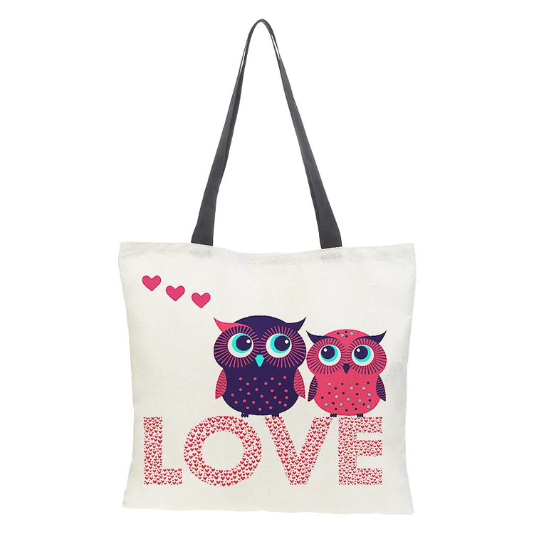 Linen Eco-friendly Tote Bag - Love Letters