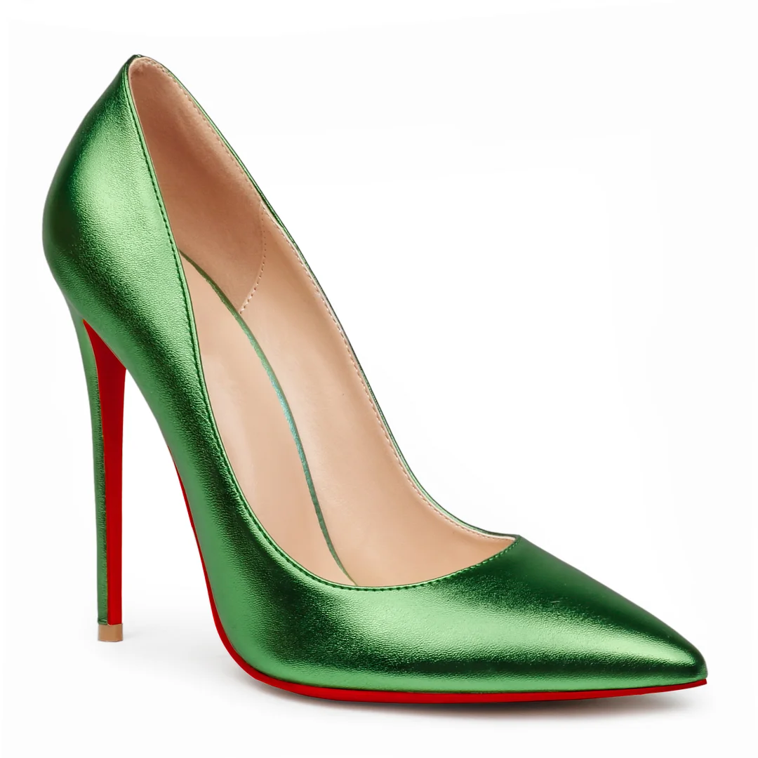 120mm Red Bottom Women's Pointed Toe Party Wedding High Heels-MERUMOTE