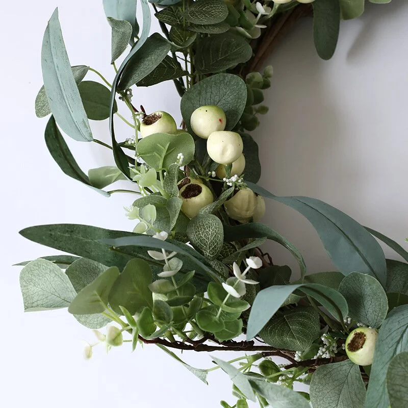 Mixed Berries Greens Faux Eucalyptus Wreath
