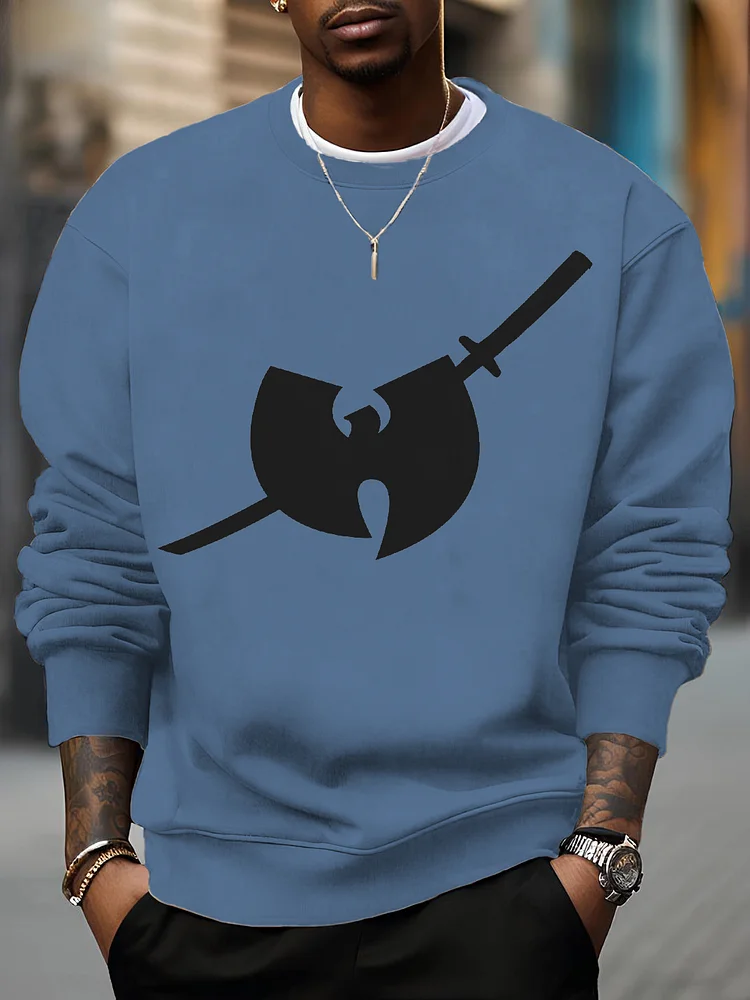 Men's Warrior Wu Tang Clan Graphic Print Cotton Casual Sweatshirt