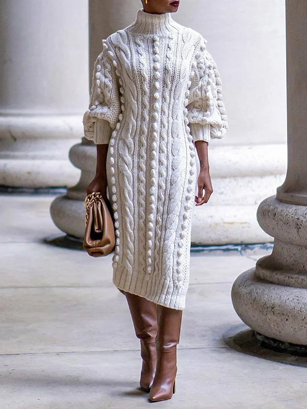 Turtleneck Knit Dress