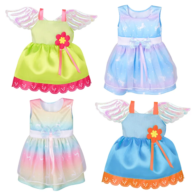 12"-16" Colorful Skirt 4 Pcs Reborn Baby Doll Accessories Set