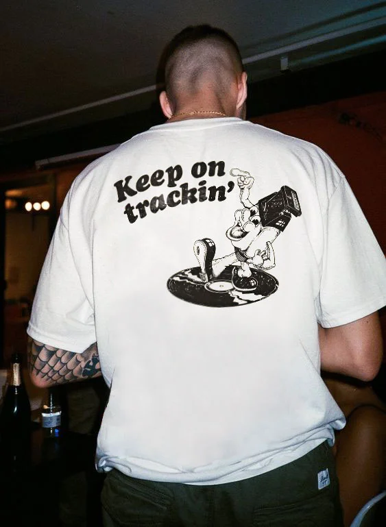 Keep On Trackin Printing Casual Men's T-shirt