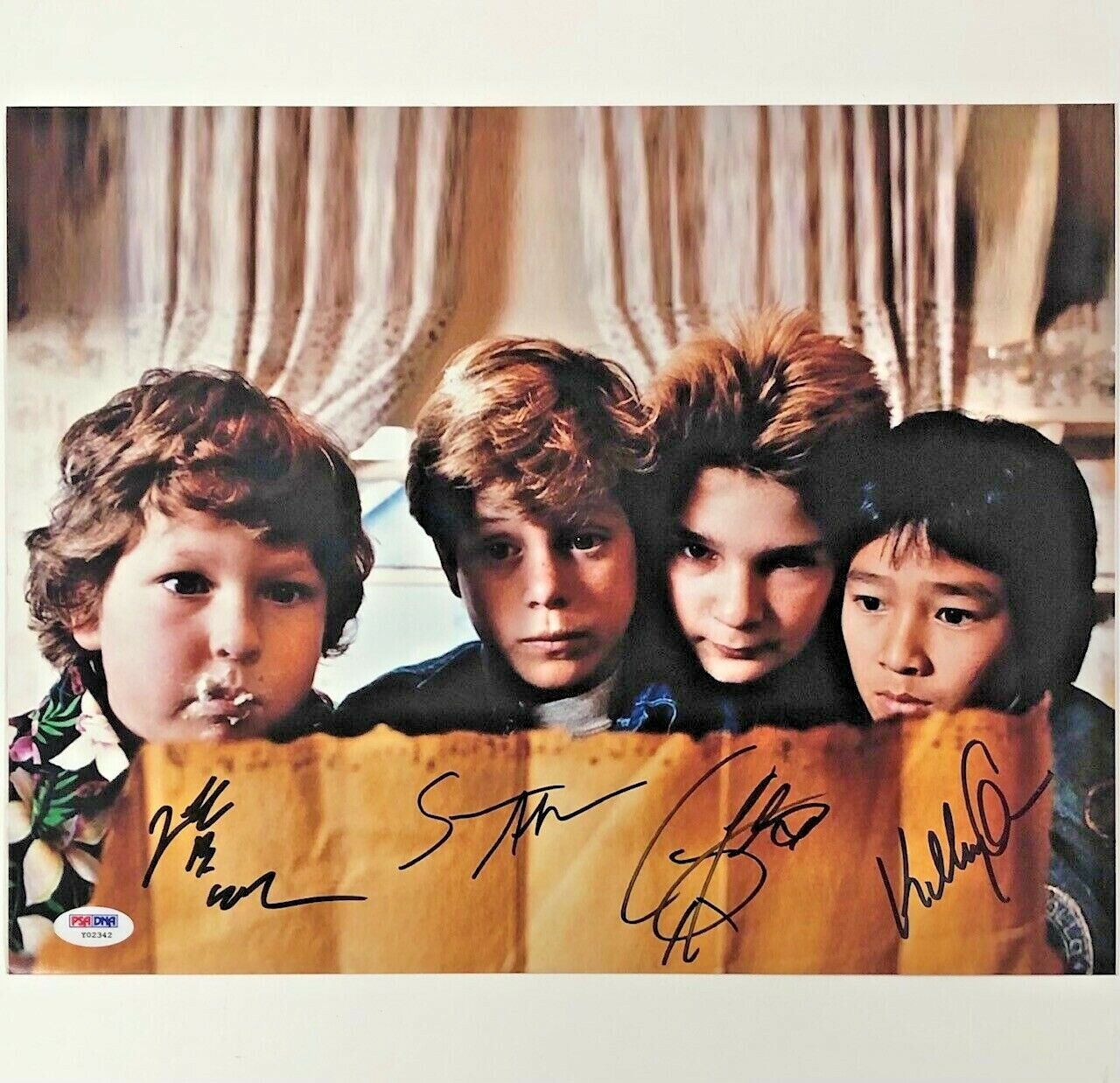 Goonies cast signed 11x14 Photo Poster painting PSA COA Jeff Cohen Astin Corey Feldman Ke Quan