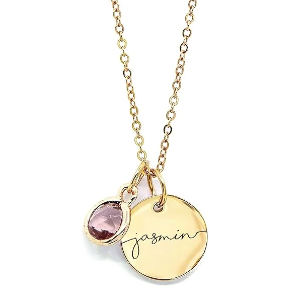 Personalized Birthstone Name Necklace