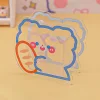 Cute Transparent Cartoon Printed Acrylic Pens Container Blushes Stationery Student Table Organizer 